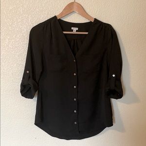 Black button up blouse